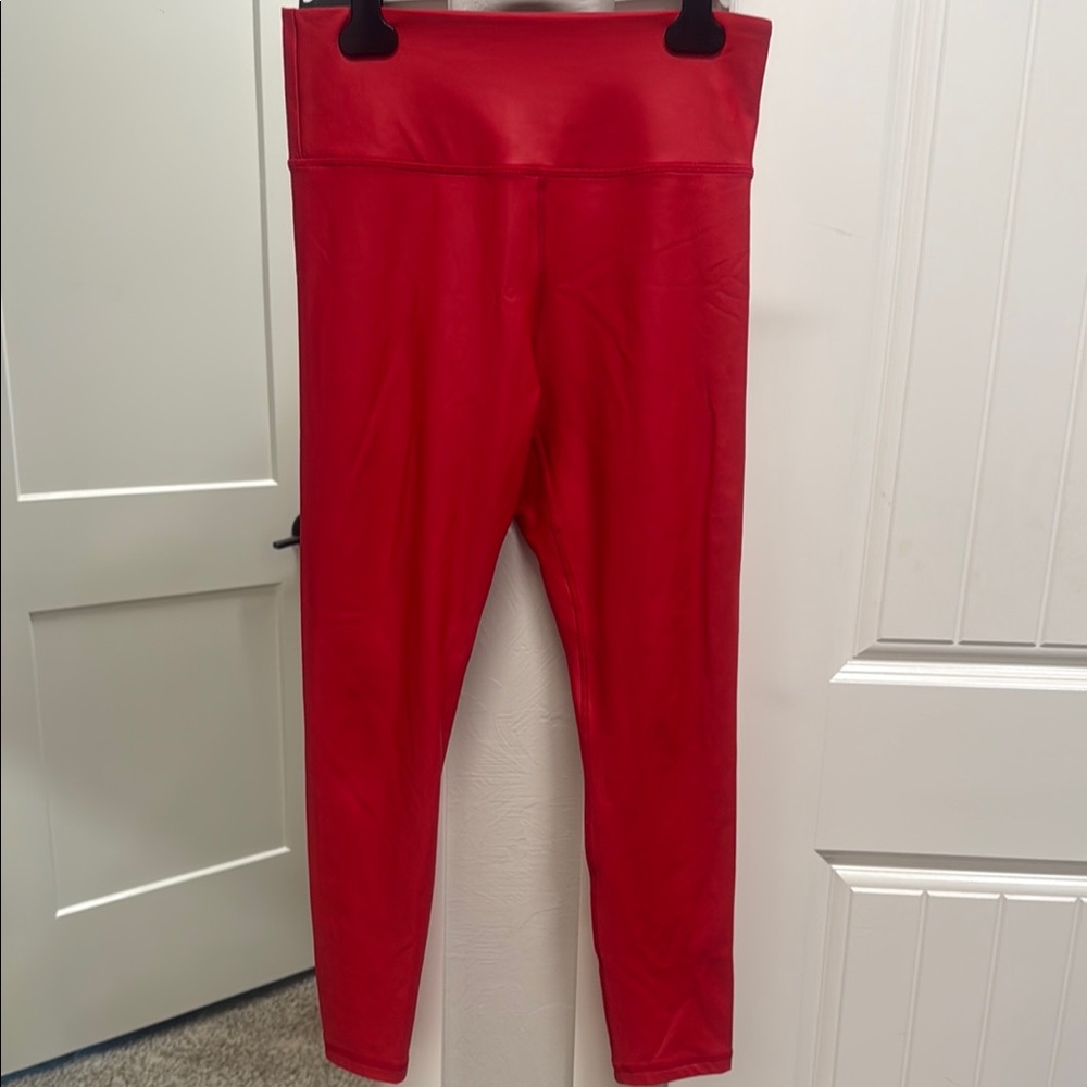 ZYIA Red Leather Sheen Leggings